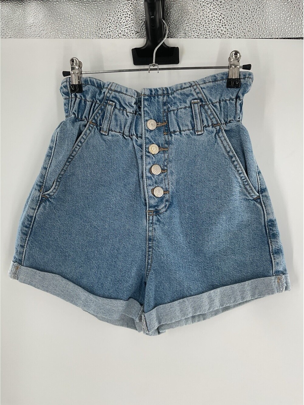 Top Shop Topshop Women’s Size 2 High Waisted Jean Shorts 126